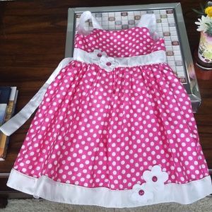 Pink and white polka dot dresd